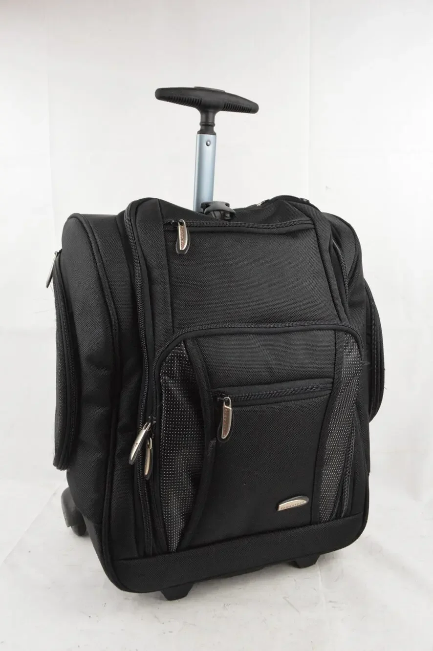 Travelon Wheeled Carry On Rolling Travel Bag Luggage Black Telescoping Handle